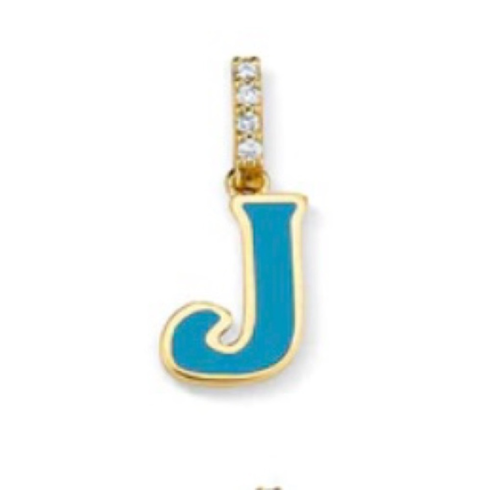 The Last Line Enamel Letter Pendant 14k Diamonds